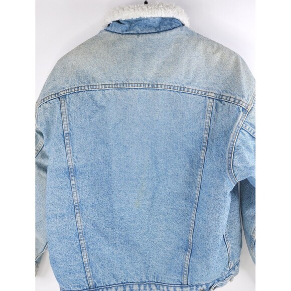 Levis Vintage Denim Jacket Mens Large Sherpa Lined Light Trucker Snaps - Picture 12 of 15